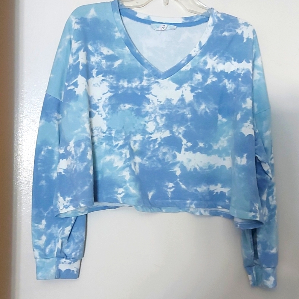 Hippie Rose Cropped Tie Dye Sweatshirt